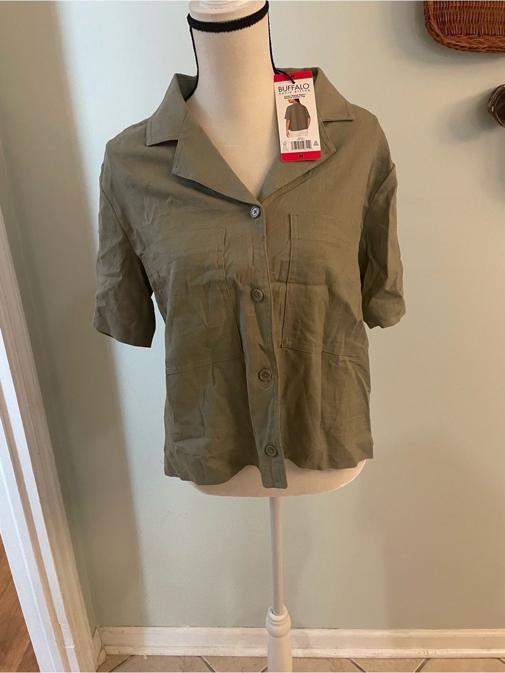 Buffalo David Bitton Sage Green Button-Up Shirt